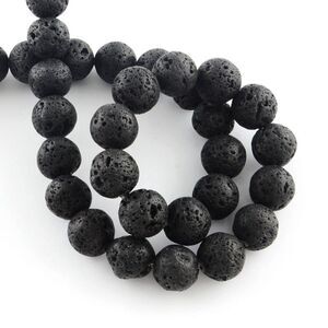8-9MM Black Lava Rock Beads-ONE Gemstone Bead Strand-Jewelry Making Crafts NWT